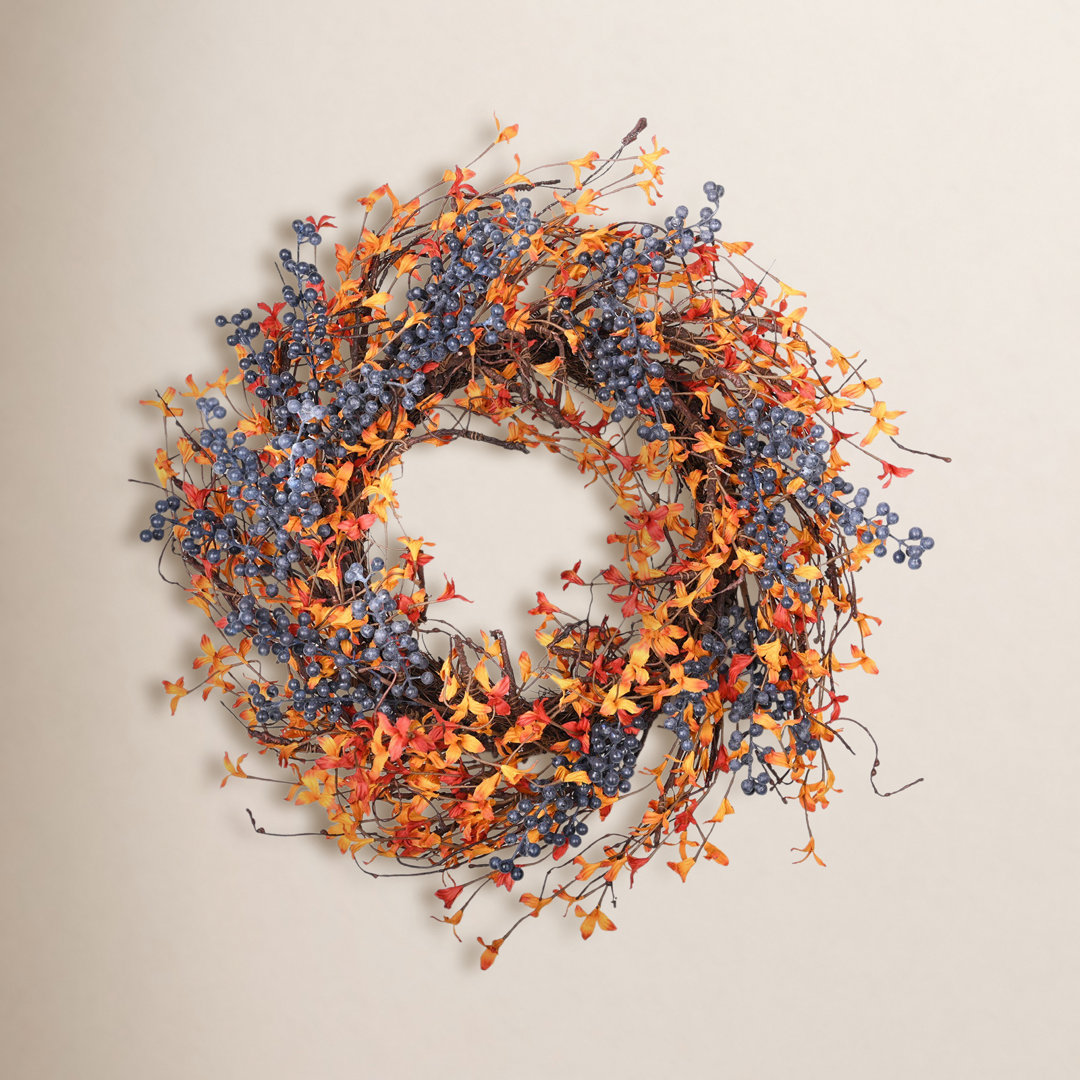 24" Fall Autumn Twig Berry Front Door Wreath